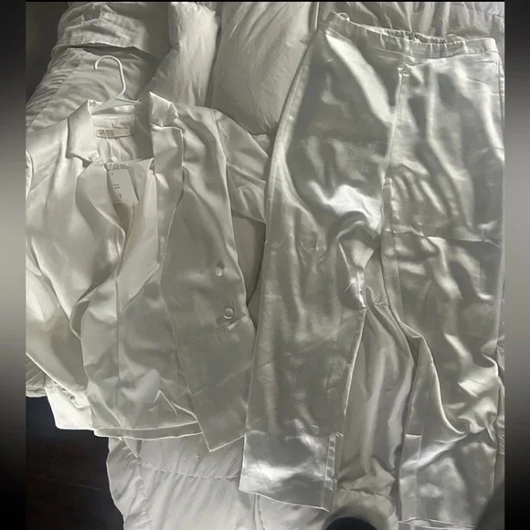 Abyss by Abbey Omair White Women's Jacket Small Pantsuit Medium $490 - Picture 7 of 11